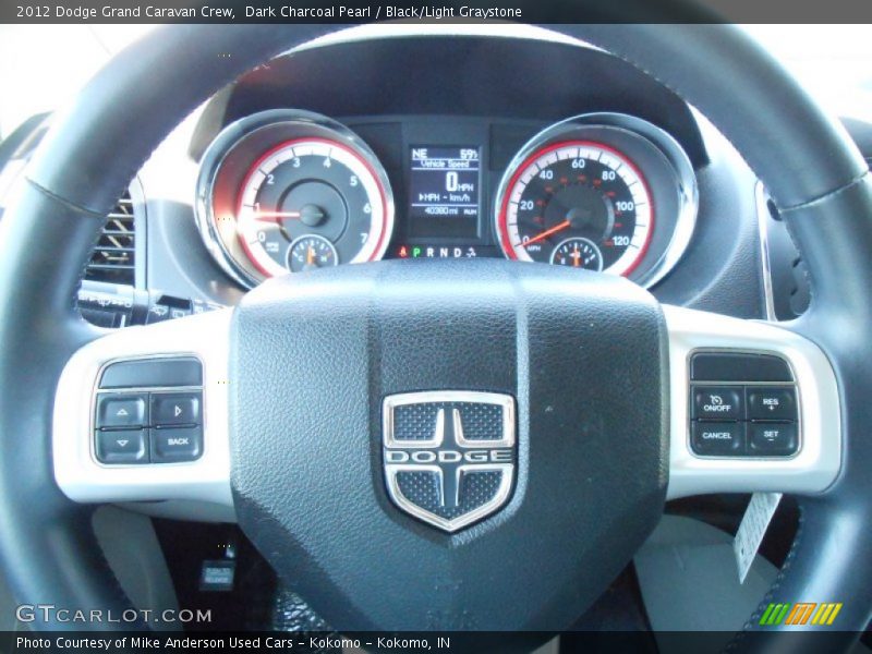 Dark Charcoal Pearl / Black/Light Graystone 2012 Dodge Grand Caravan Crew