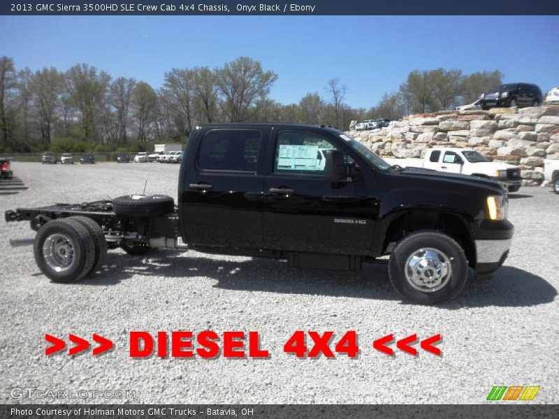Onyx Black / Ebony 2013 GMC Sierra 3500HD SLE Crew Cab 4x4 Chassis