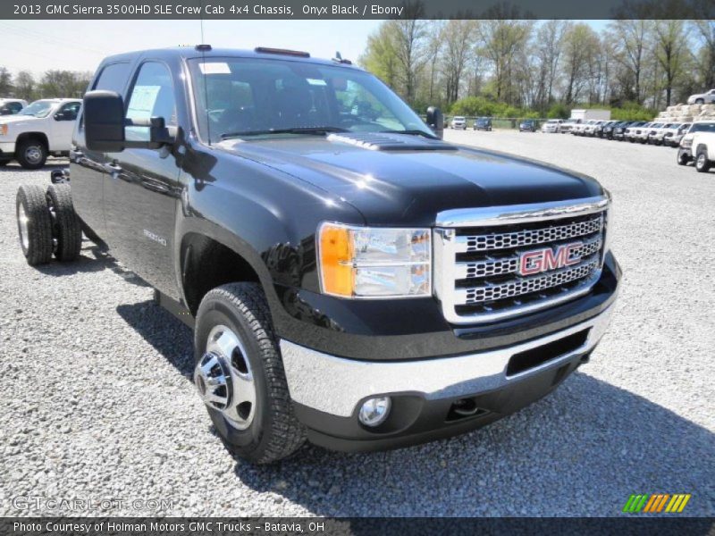 Onyx Black / Ebony 2013 GMC Sierra 3500HD SLE Crew Cab 4x4 Chassis
