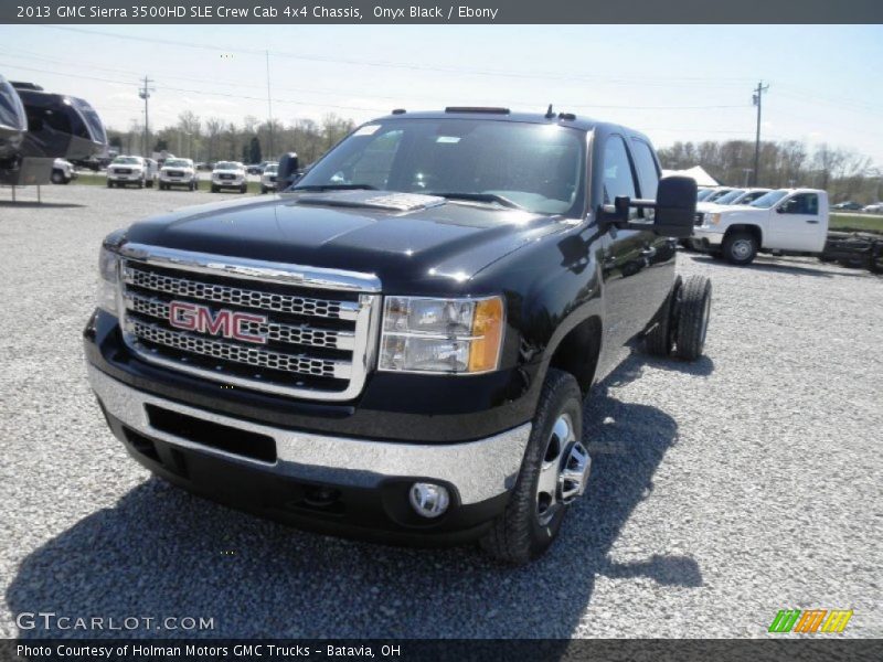 Onyx Black / Ebony 2013 GMC Sierra 3500HD SLE Crew Cab 4x4 Chassis