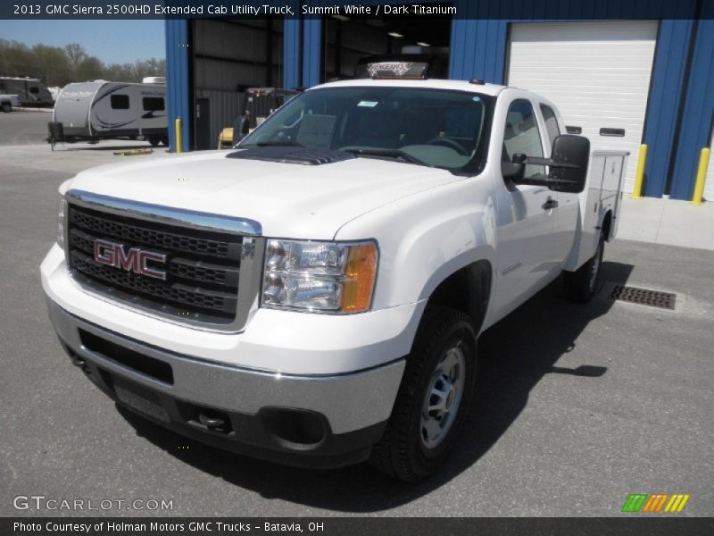 Summit White / Dark Titanium 2013 GMC Sierra 2500HD Extended Cab Utility Truck