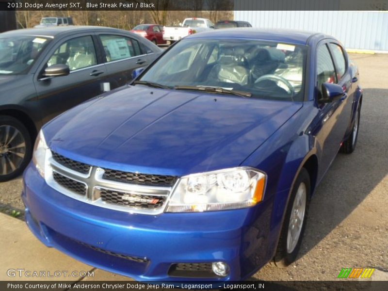 Blue Streak Pearl / Black 2013 Dodge Avenger SXT