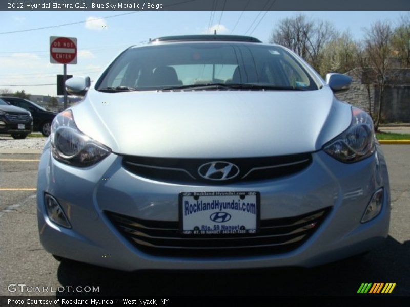 Blue Sky Metallic / Beige 2012 Hyundai Elantra GLS