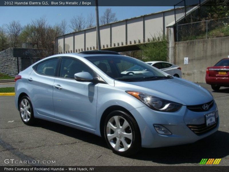 Blue Sky Metallic / Beige 2012 Hyundai Elantra GLS