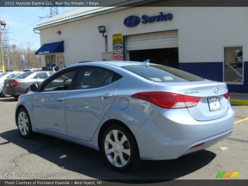 Blue Sky Metallic / Beige 2012 Hyundai Elantra GLS