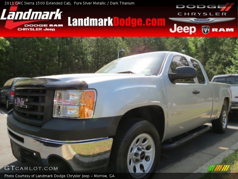 Pure Silver Metallic / Dark Titanium 2011 GMC Sierra 1500 Extended Cab