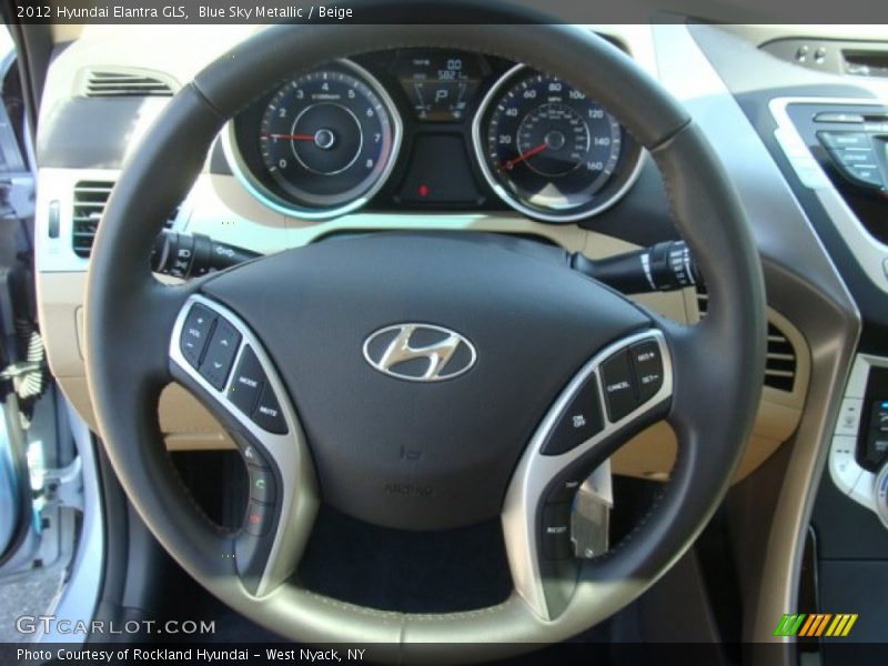 Blue Sky Metallic / Beige 2012 Hyundai Elantra GLS