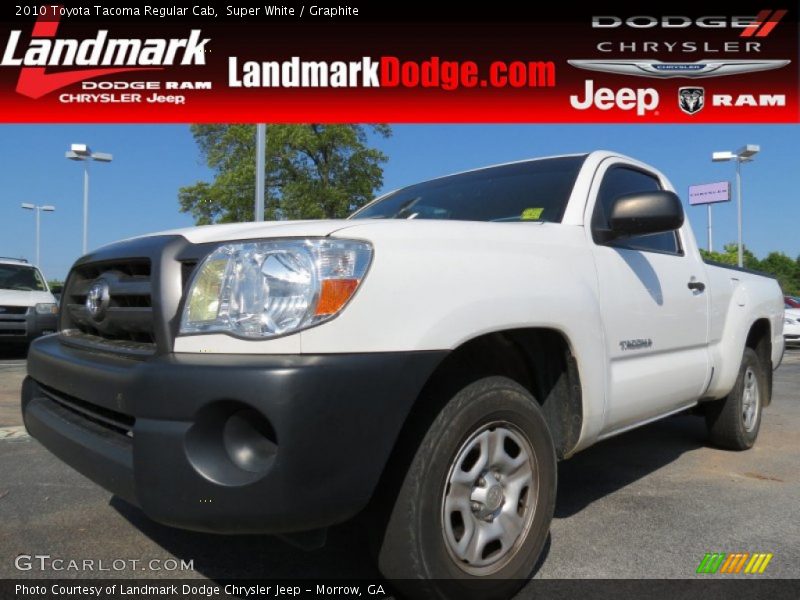 Super White / Graphite 2010 Toyota Tacoma Regular Cab