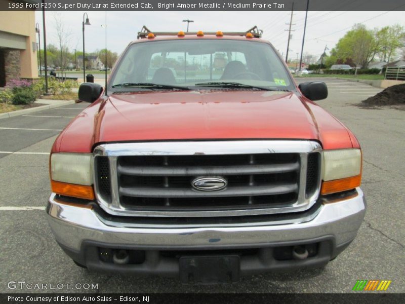 Bright Amber Metallic / Medium Prairie Tan 1999 Ford F250 Super Duty Lariat Extended Cab