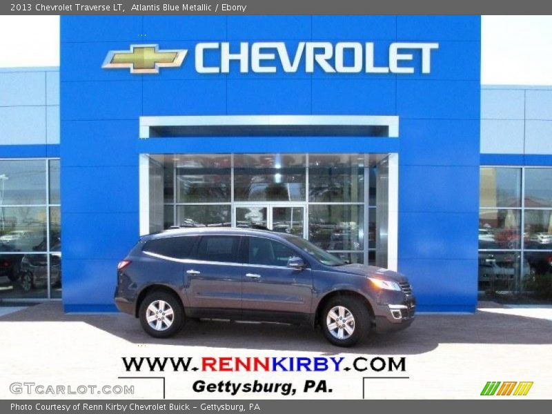 Atlantis Blue Metallic / Ebony 2013 Chevrolet Traverse LT