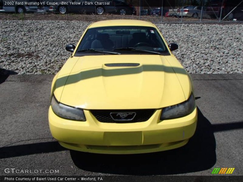 Zinc Yellow / Dark Charcoal 2002 Ford Mustang V6 Coupe
