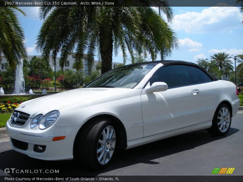 Arctic White / Stone 2007 Mercedes-Benz CLK 350 Cabriolet