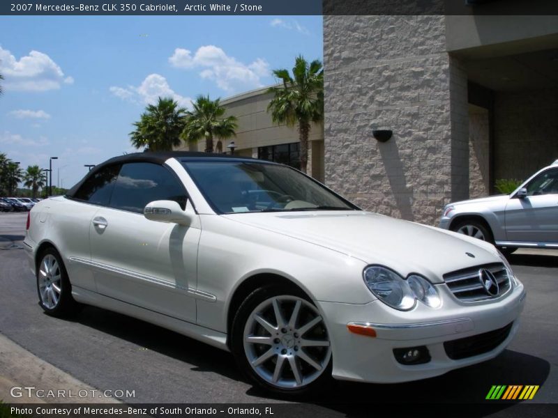 Arctic White / Stone 2007 Mercedes-Benz CLK 350 Cabriolet