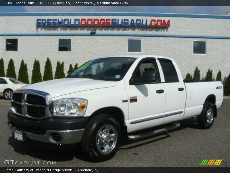 Bright White / Medium Slate Gray 2008 Dodge Ram 2500 SXT Quad Cab