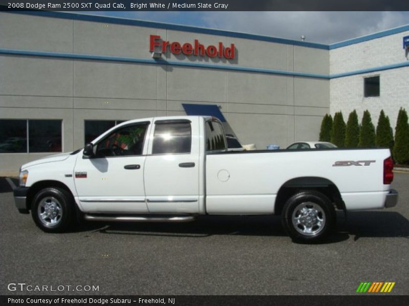 Bright White / Medium Slate Gray 2008 Dodge Ram 2500 SXT Quad Cab