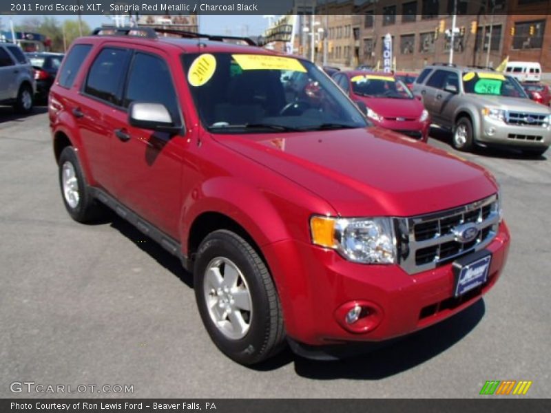 Sangria Red Metallic / Charcoal Black 2011 Ford Escape XLT