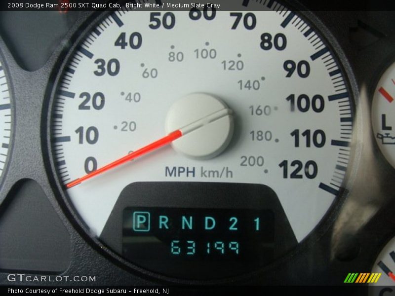 Bright White / Medium Slate Gray 2008 Dodge Ram 2500 SXT Quad Cab