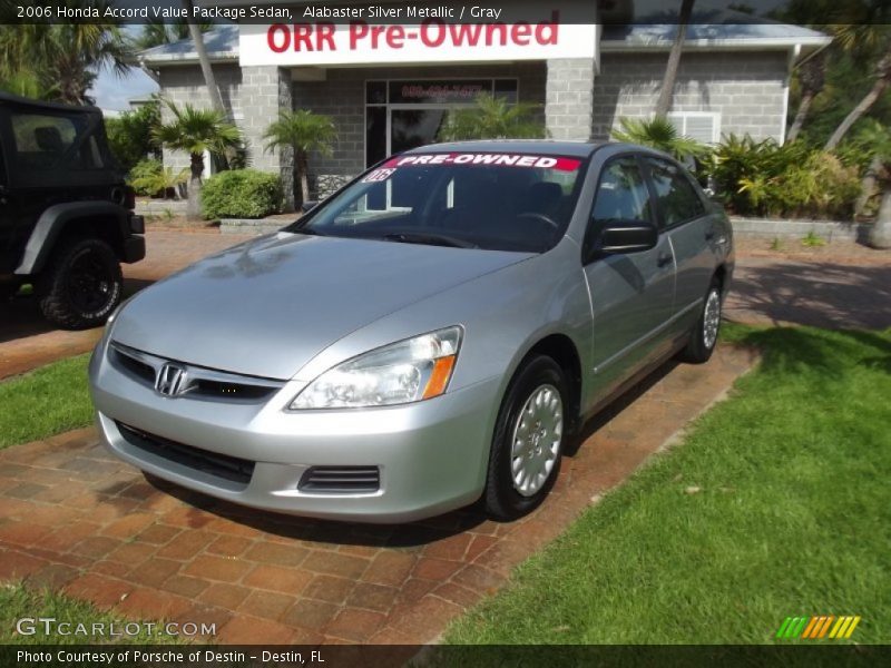 Alabaster Silver Metallic / Gray 2006 Honda Accord Value Package Sedan