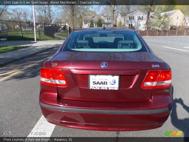 Merlot Red Metallic / Charcoal Grey 2003 Saab 9-3 Arc Sport Sedan