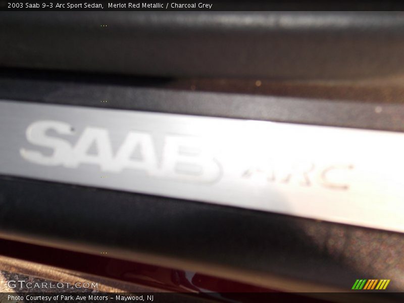 Merlot Red Metallic / Charcoal Grey 2003 Saab 9-3 Arc Sport Sedan