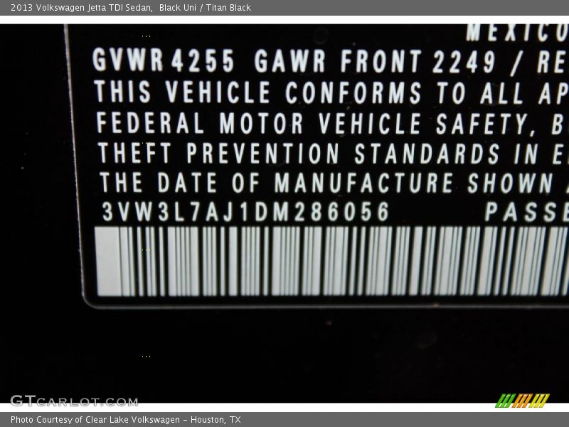 Black Uni / Titan Black 2013 Volkswagen Jetta TDI Sedan