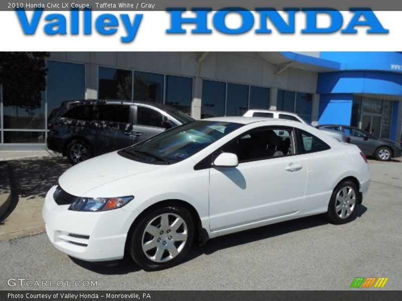 Taffeta White / Gray 2010 Honda Civic LX Coupe