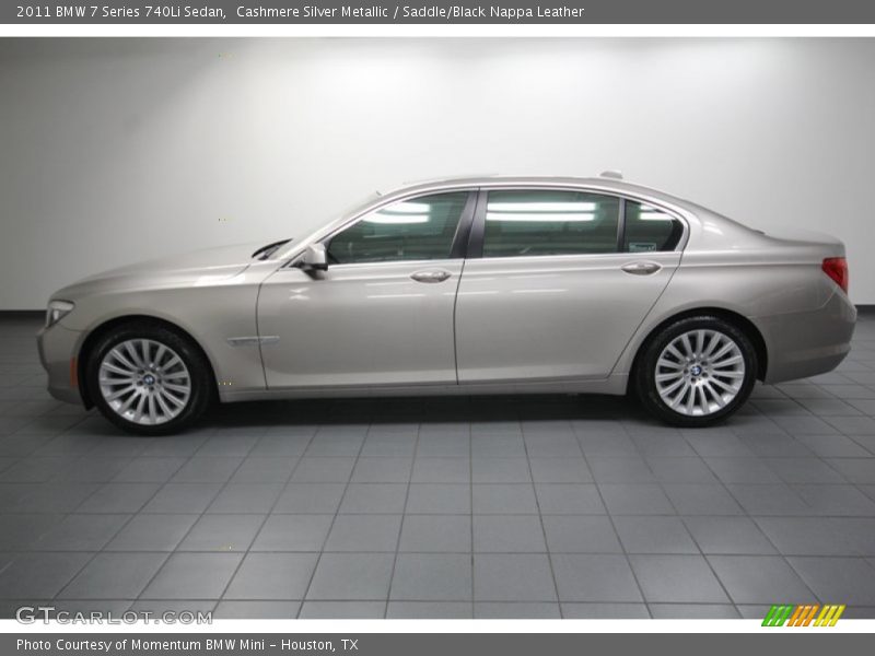 Cashmere Silver Metallic / Saddle/Black Nappa Leather 2011 BMW 7 Series 740Li Sedan