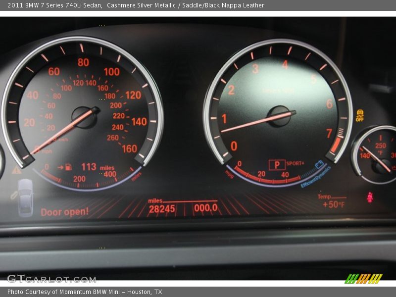 Cashmere Silver Metallic / Saddle/Black Nappa Leather 2011 BMW 7 Series 740Li Sedan