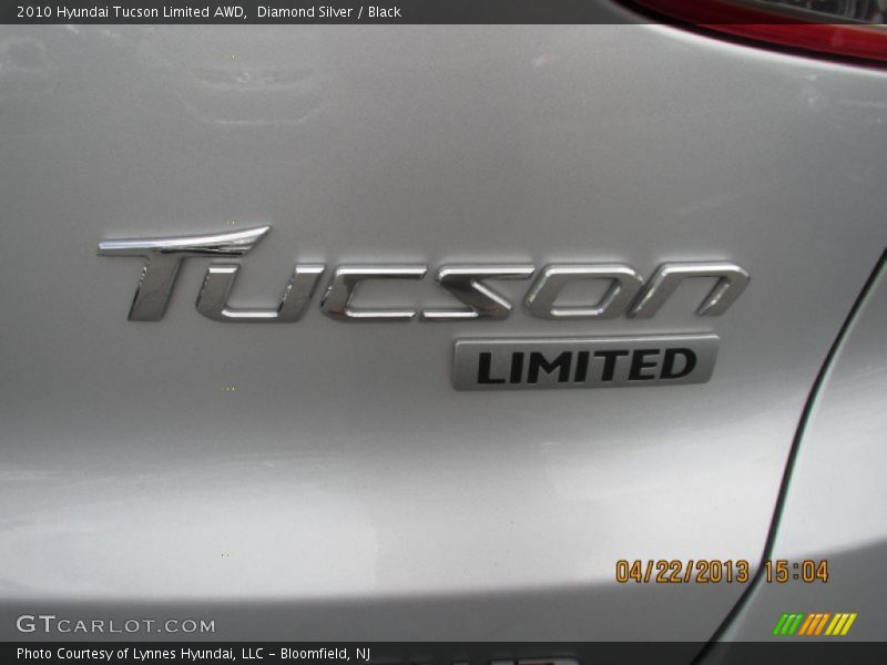 Diamond Silver / Black 2010 Hyundai Tucson Limited AWD