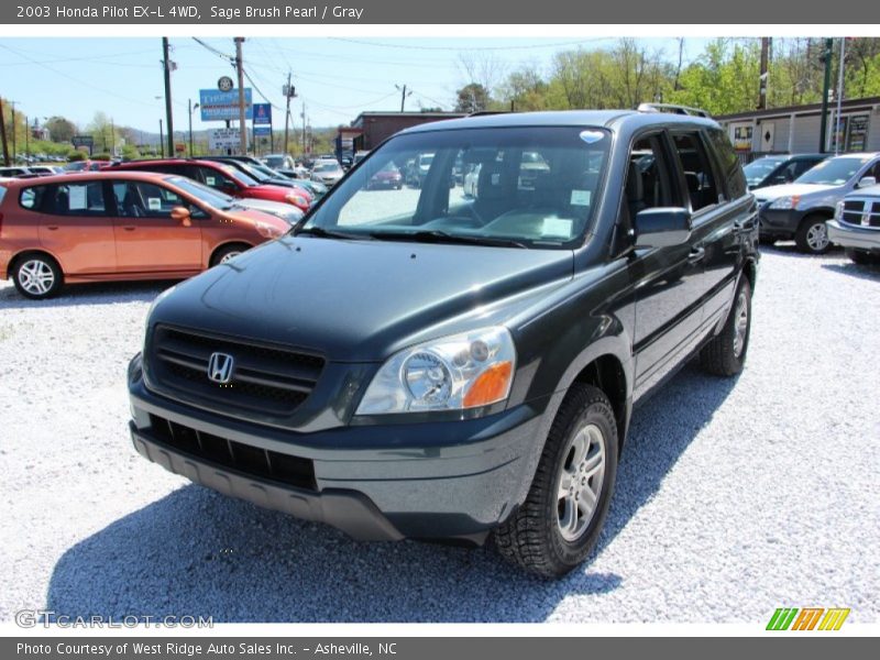 Sage Brush Pearl / Gray 2003 Honda Pilot EX-L 4WD