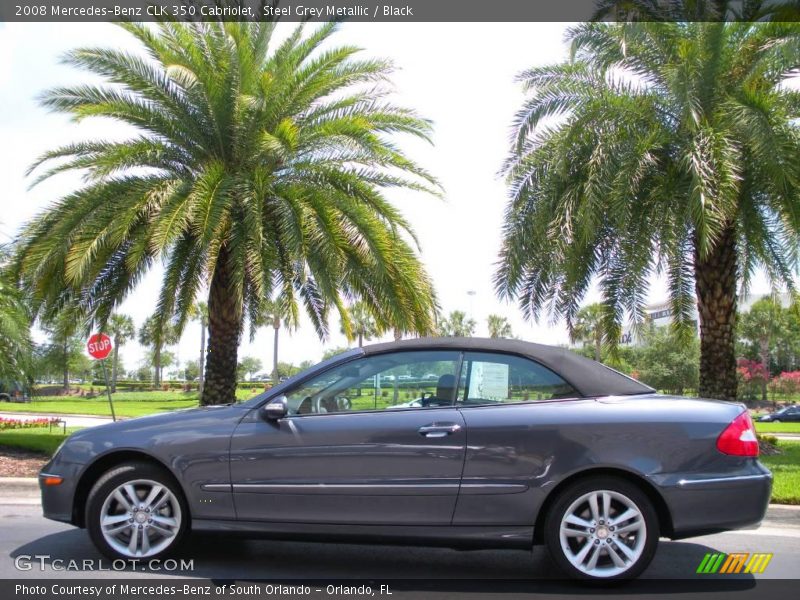 Steel Grey Metallic / Black 2008 Mercedes-Benz CLK 350 Cabriolet