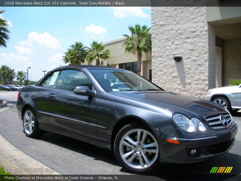 Steel Grey Metallic / Black 2008 Mercedes-Benz CLK 350 Cabriolet