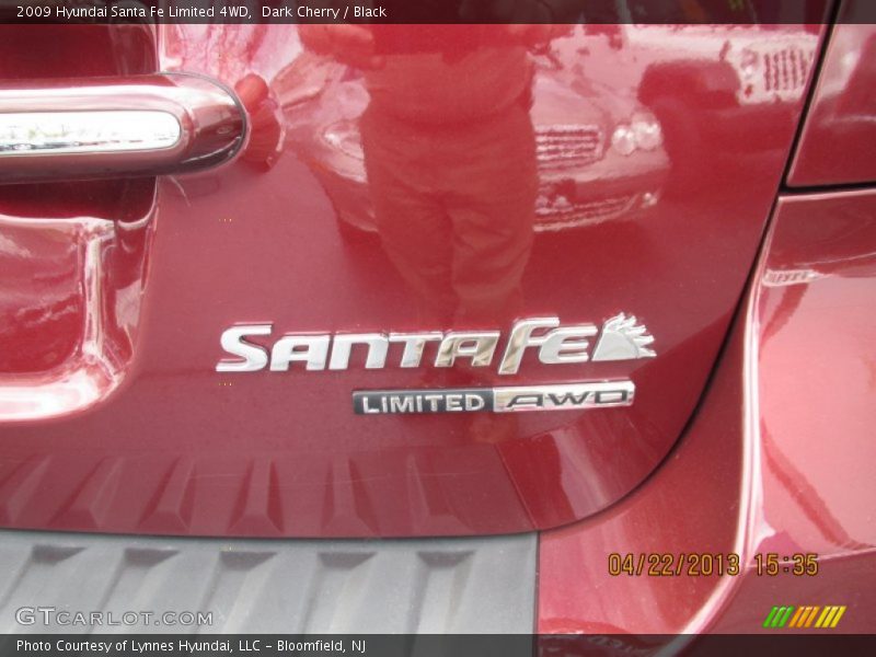 Dark Cherry / Black 2009 Hyundai Santa Fe Limited 4WD