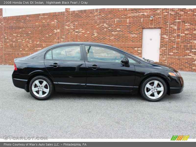 Nighthawk Black Pearl / Gray 2008 Honda Civic EX Sedan