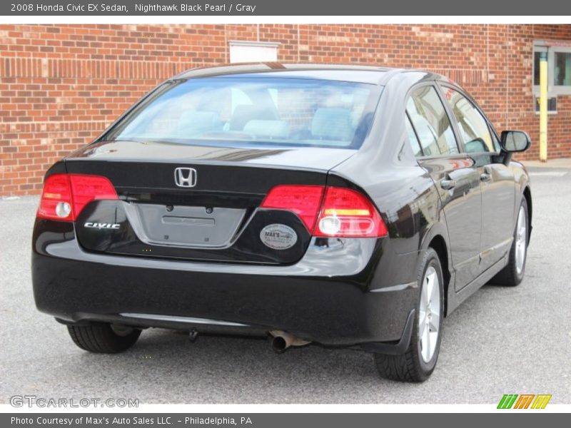 Nighthawk Black Pearl / Gray 2008 Honda Civic EX Sedan