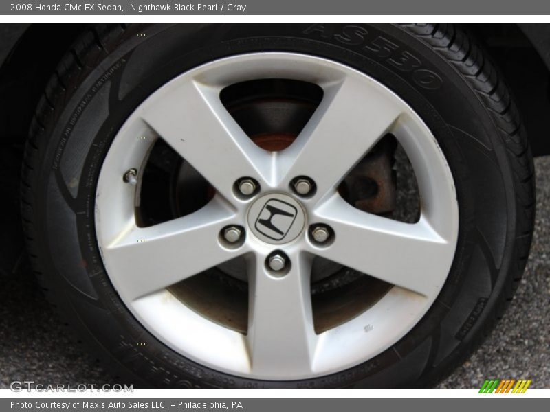 Nighthawk Black Pearl / Gray 2008 Honda Civic EX Sedan
