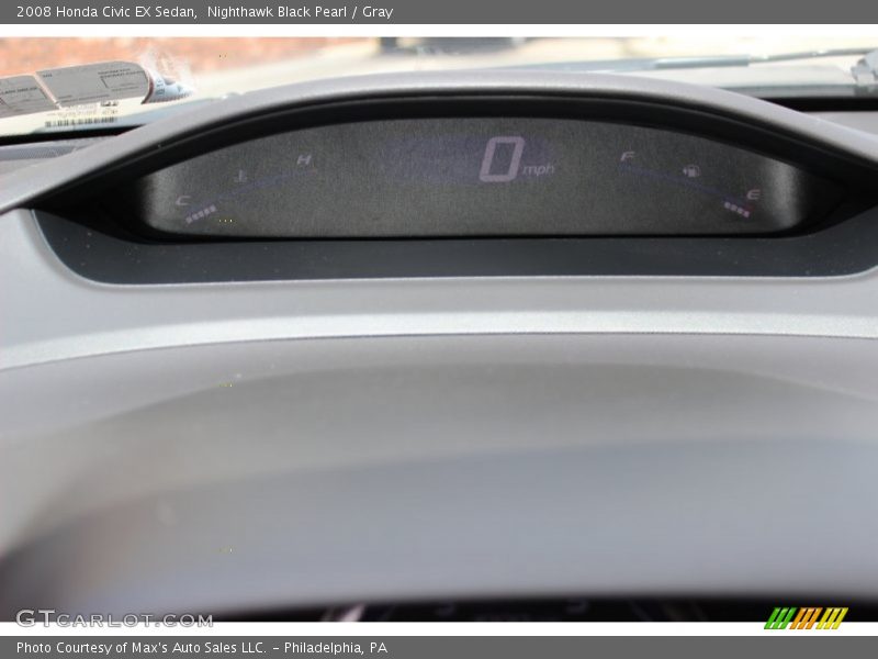 Nighthawk Black Pearl / Gray 2008 Honda Civic EX Sedan