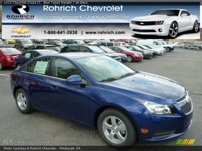 Blue Topaz Metallic / Jet Black 2013 Chevrolet Cruze LT
