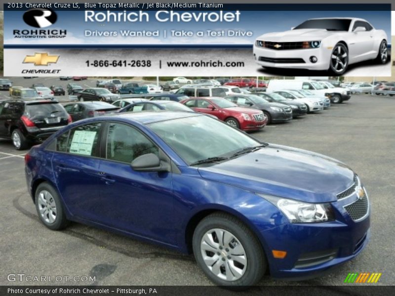 Blue Topaz Metallic / Jet Black/Medium Titanium 2013 Chevrolet Cruze LS