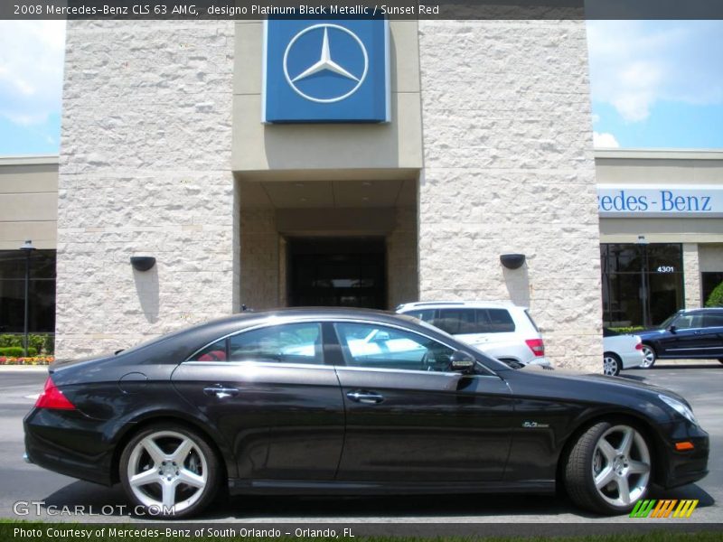 designo Platinum Black Metallic / Sunset Red 2008 Mercedes-Benz CLS 63 AMG