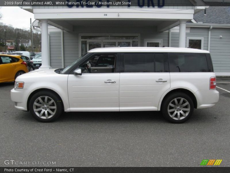 White Platinum Tri-Coat / Medium Light Stone 2009 Ford Flex Limited AWD