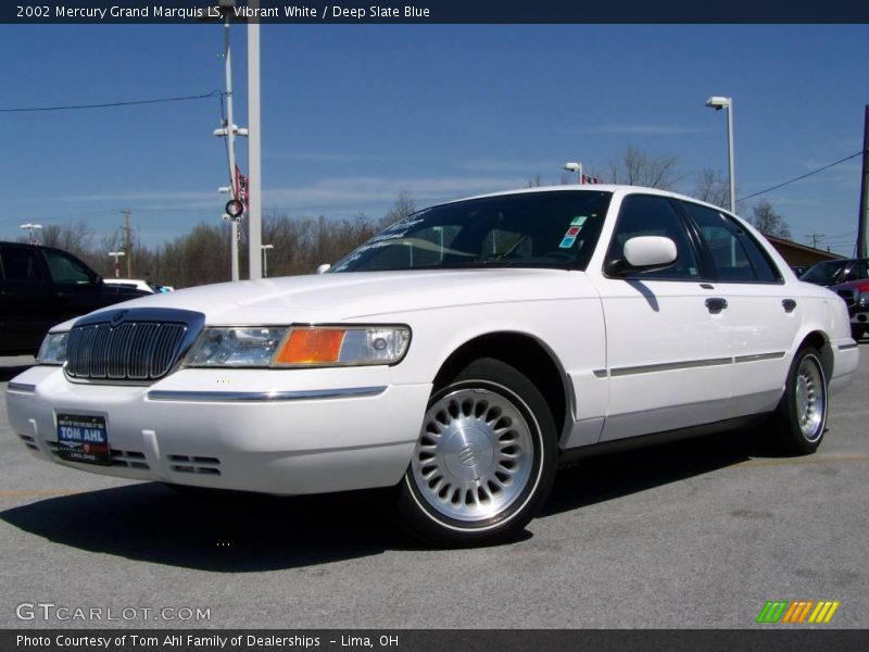 Vibrant White / Deep Slate Blue 2002 Mercury Grand Marquis LS