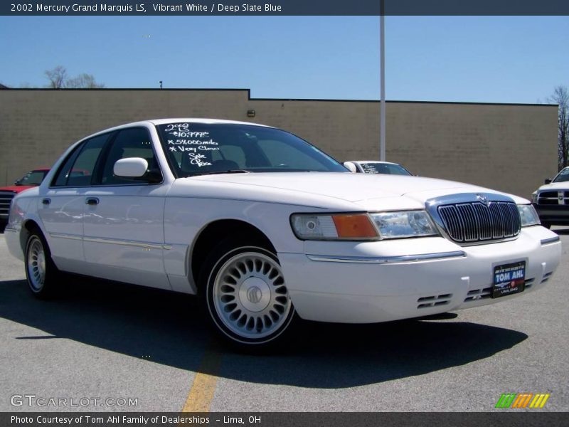 Vibrant White / Deep Slate Blue 2002 Mercury Grand Marquis LS