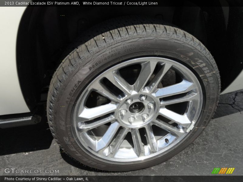 White Diamond Tricoat / Cocoa/Light Linen 2013 Cadillac Escalade ESV Platinum AWD