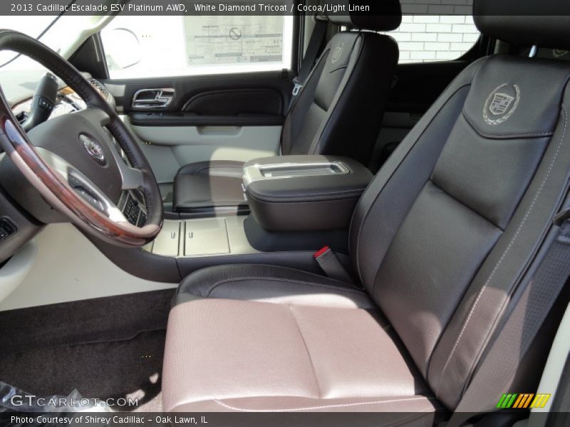 White Diamond Tricoat / Cocoa/Light Linen 2013 Cadillac Escalade ESV Platinum AWD