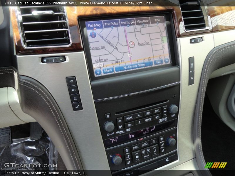 White Diamond Tricoat / Cocoa/Light Linen 2013 Cadillac Escalade ESV Platinum AWD
