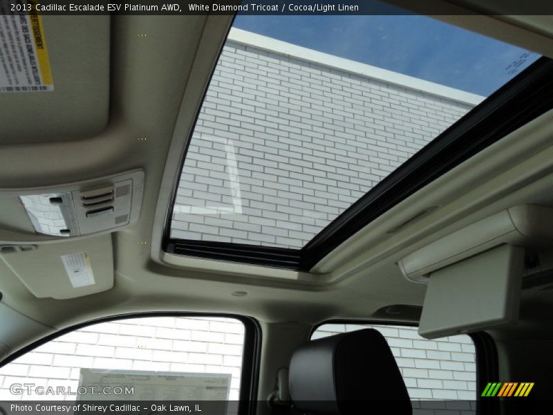 White Diamond Tricoat / Cocoa/Light Linen 2013 Cadillac Escalade ESV Platinum AWD