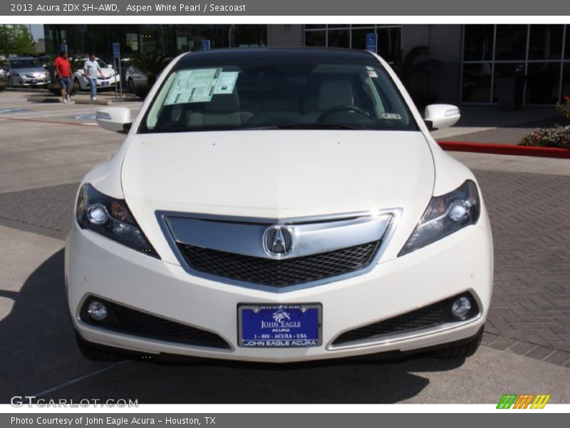 Aspen White Pearl / Seacoast 2013 Acura ZDX SH-AWD