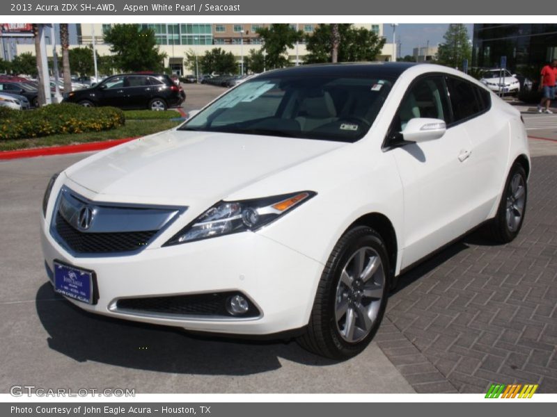 Aspen White Pearl / Seacoast 2013 Acura ZDX SH-AWD