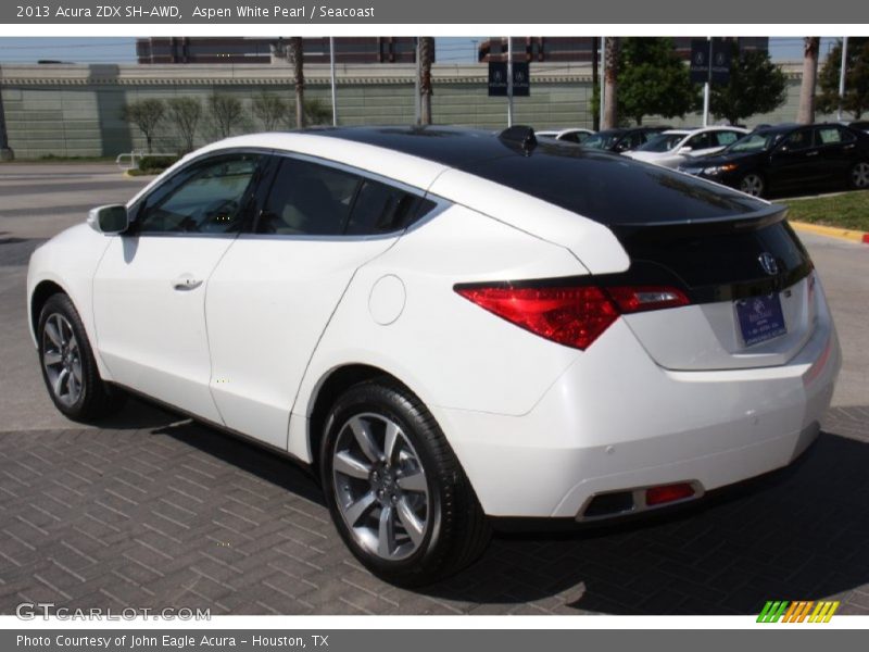 Aspen White Pearl / Seacoast 2013 Acura ZDX SH-AWD